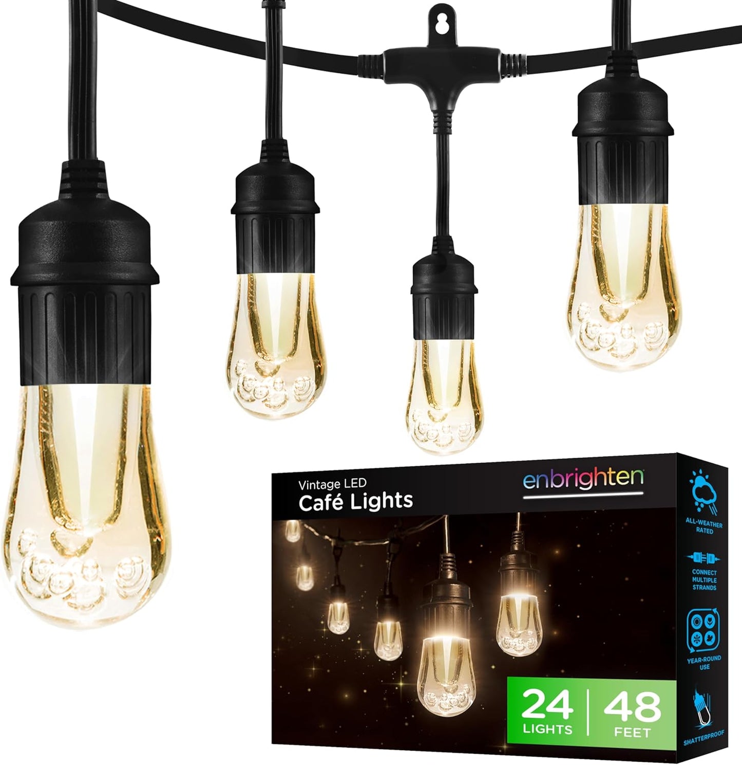 Enbrighten LED Outdoor String Lights for Cozy Ambiance