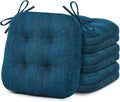 Navy Blue Dining Chair Cushions Set of 4 - Dual-Layer Memory Foam