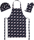 NFL Unisex Apron, Oven Mitt & Chef Hat Set - Cotton Twill Fan Gear