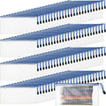 Mesh Zipper Pouch 100 Pack (A6, Clear White with Blue Zipper)