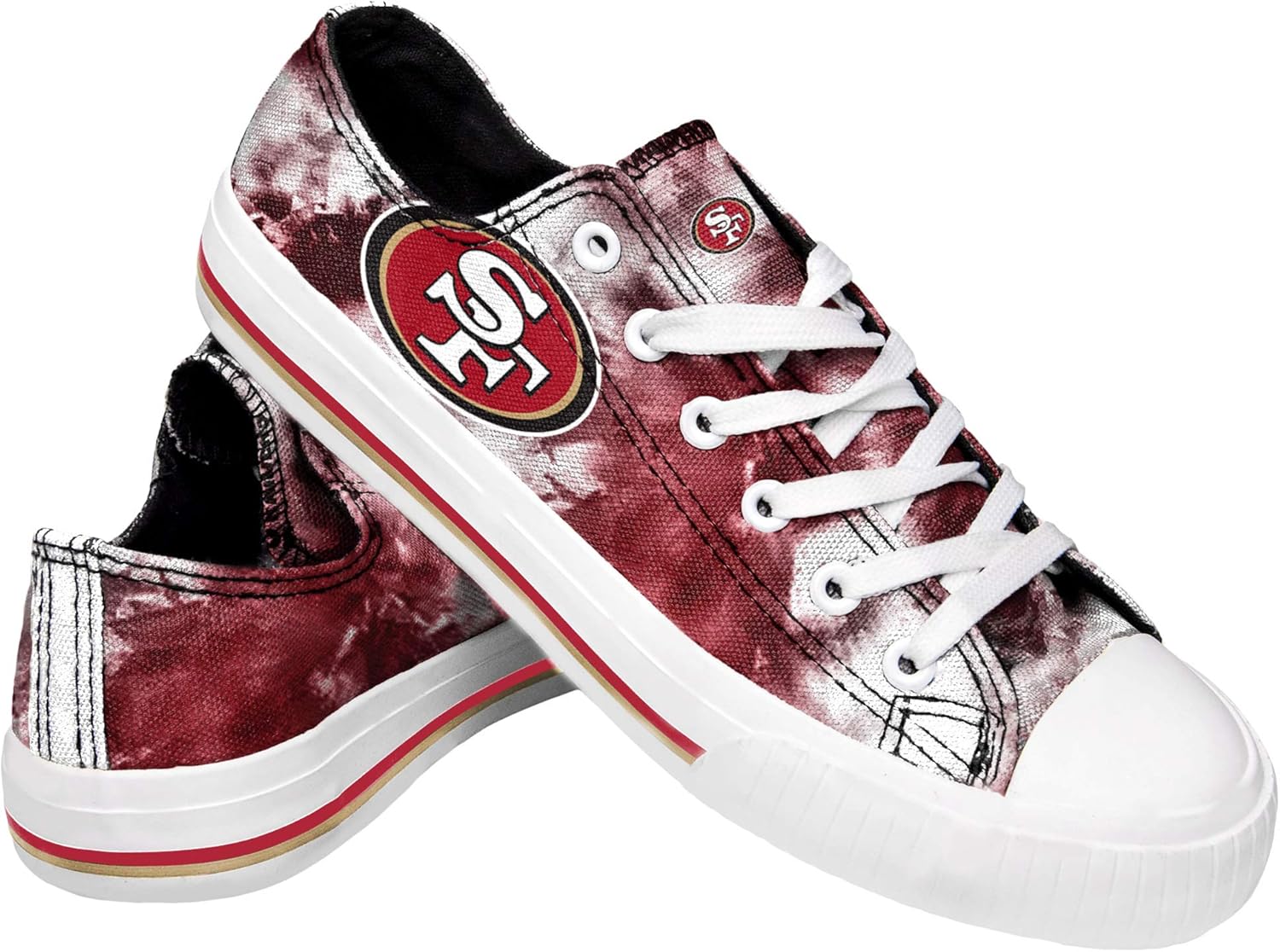 FOCO Women's NFL Team Logo Glitter Low Top Canvas Sneakers