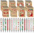 Christmas Mini Notepads with Pens Set - Festive Party Favors