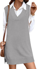 Womens Knit Sweater Vest Dress 2025 - Oversized Houndstooth Style note