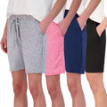Women's Dry-Fit Bermuda Shorts 4 Pack - High Waisted 7in Fit