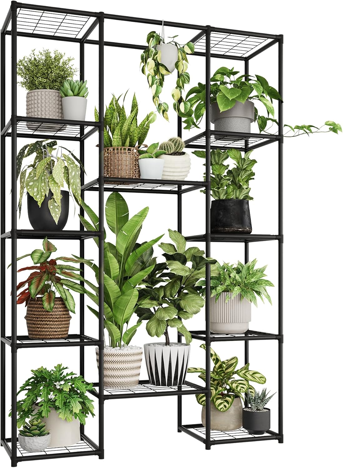 Outdoor Tall Plant Stand for Indoor and Outdoor Use - Black