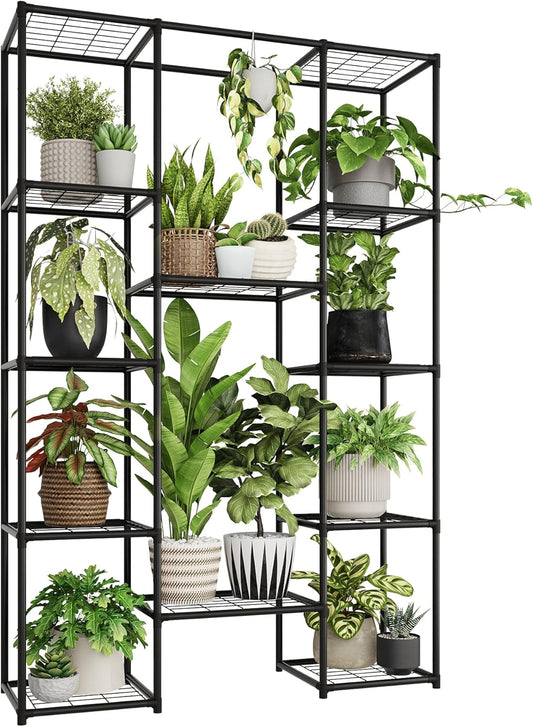 Outdoor Tall Plant Stand for Indoor and Outdoor Use - Black