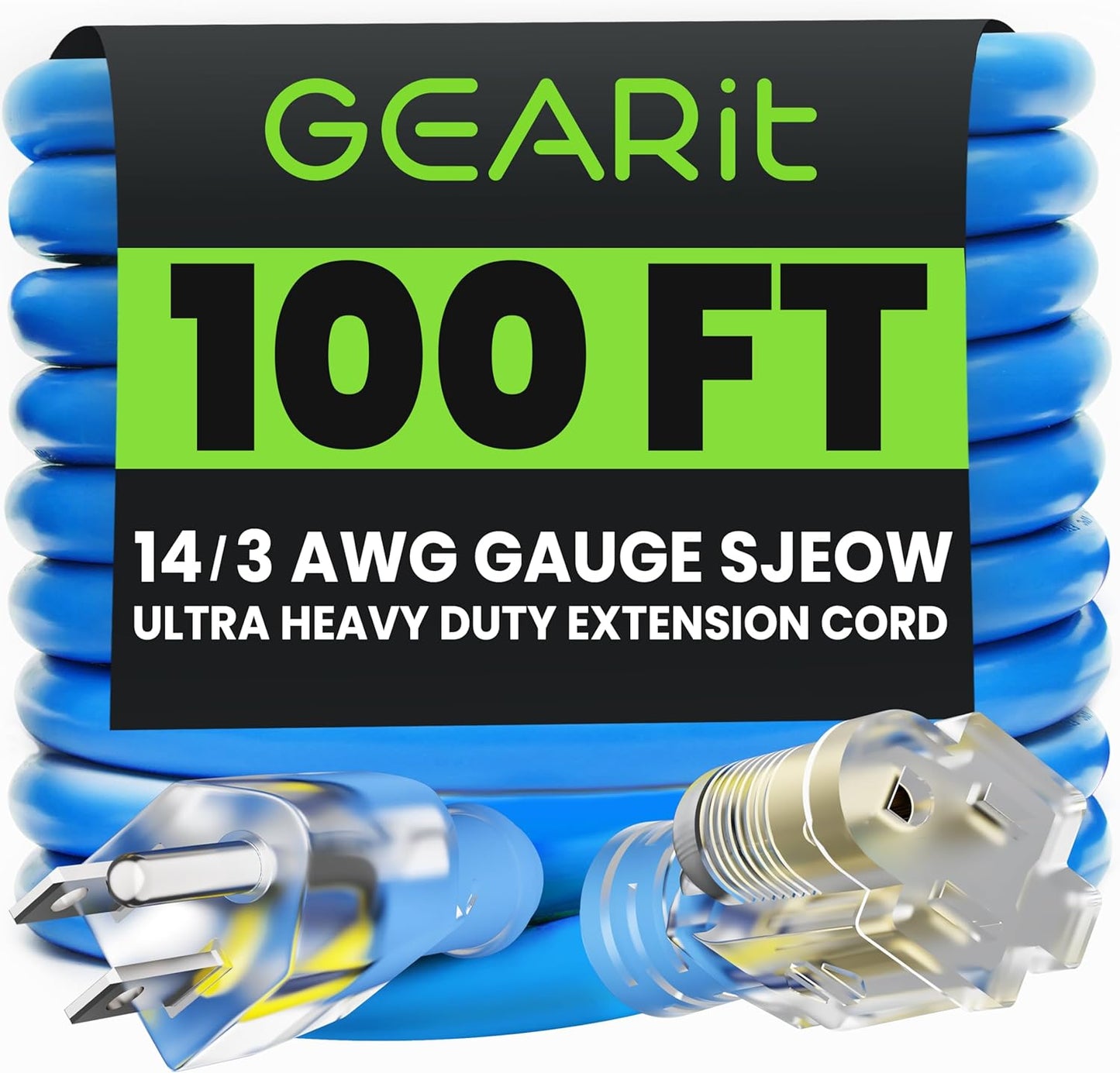 GEARit 14 AWG Outdoor Extension Cord - Heavy Duty 100 Feet