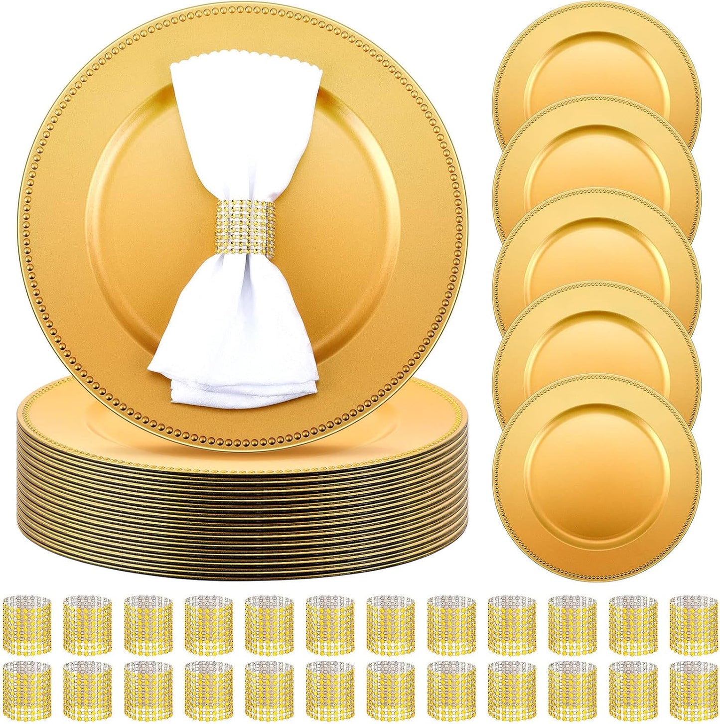 Gold Charger Plates Set for Elegant Table Settings