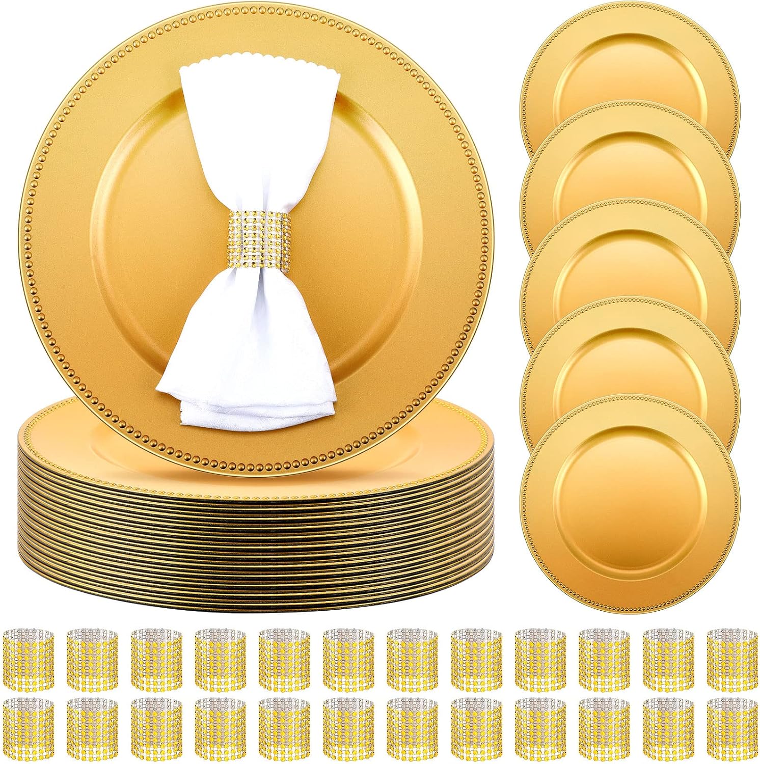 Gold Charger Plates Set for Elegant Table Settings