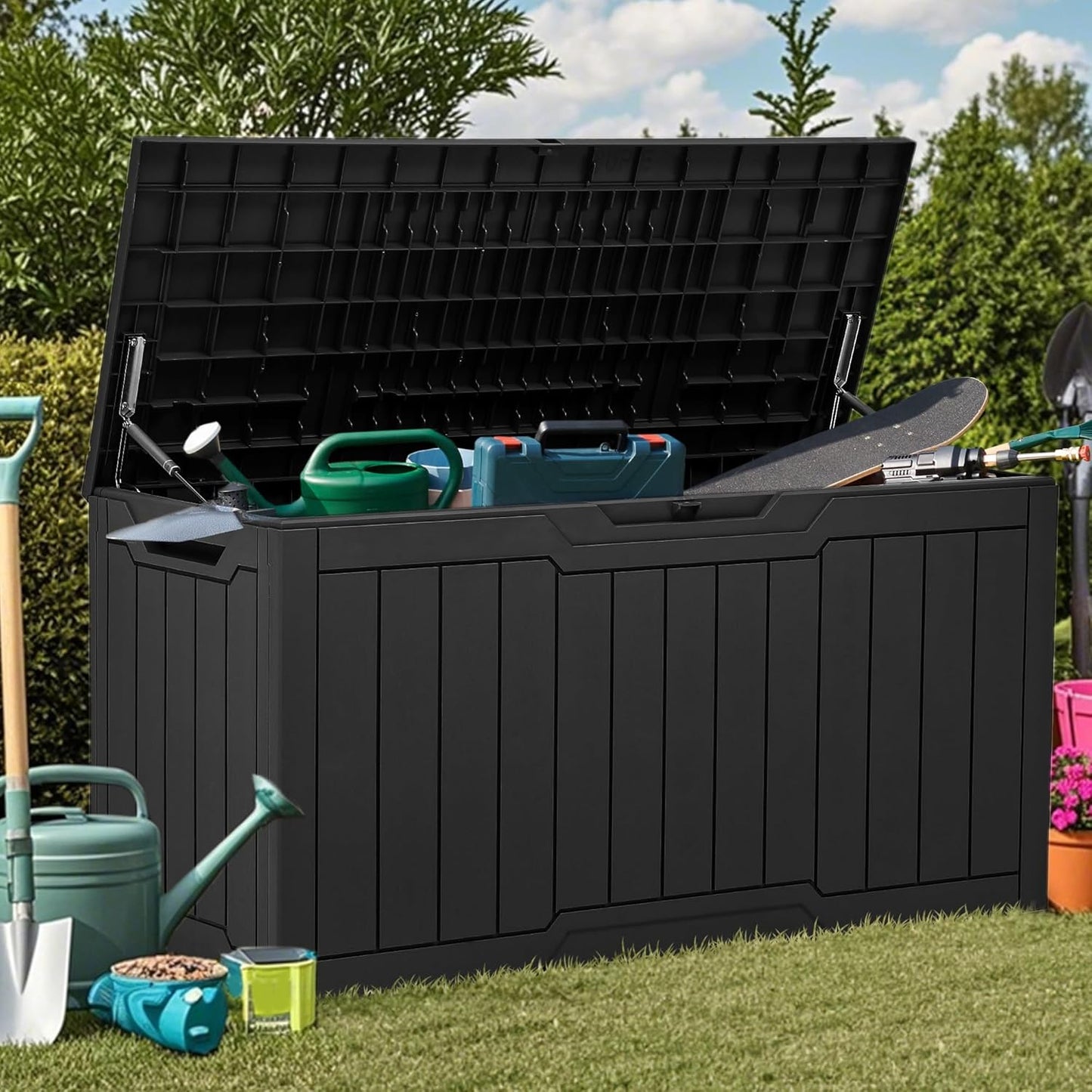 YITAHOME 80 Gallon Resin Deck Box for Outdoor Storage Needs