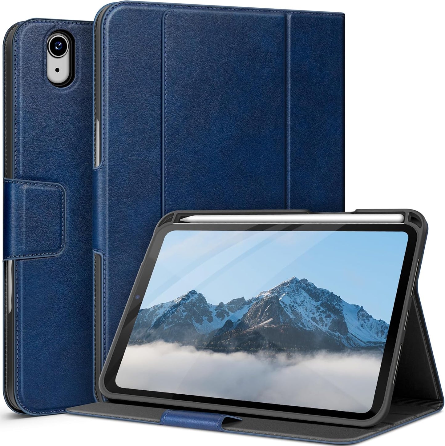 auaua Case for iPad mini 7 with Multi-Stand and Pencil Holder