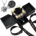 Preserved Black Real Rose with I Love You Necklace - Eternal Gift