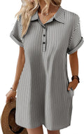 Womens Cotton Shirt Dress - Lightweight Summer Button Down