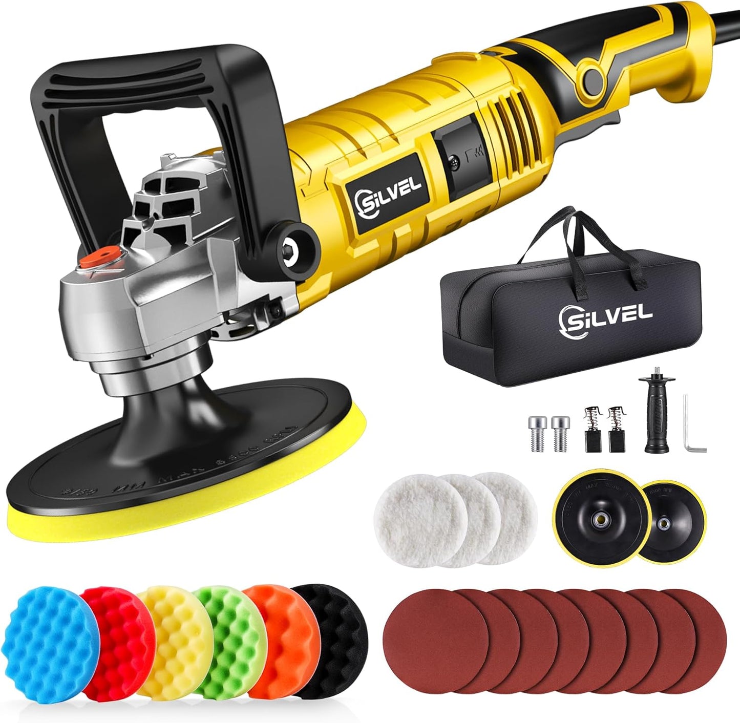 SILVEL Buffer Polisher 1600W for Car Detailing and Waxing
