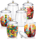 Plastic Candy and Cookie Jars 6 Pack - Clear Airtight 64 oz Canisters
