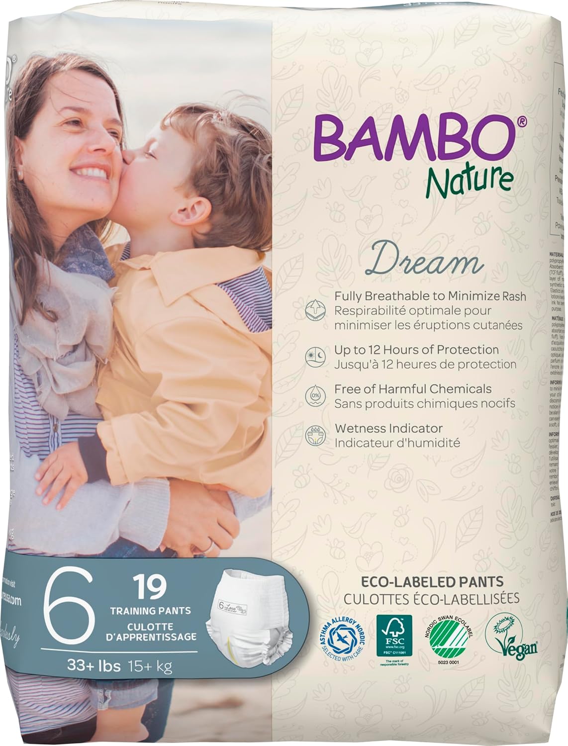 Bambo Nature Hypoallergenic Size 6 Training Pants - Eco-Friendly & Chlorine-Free