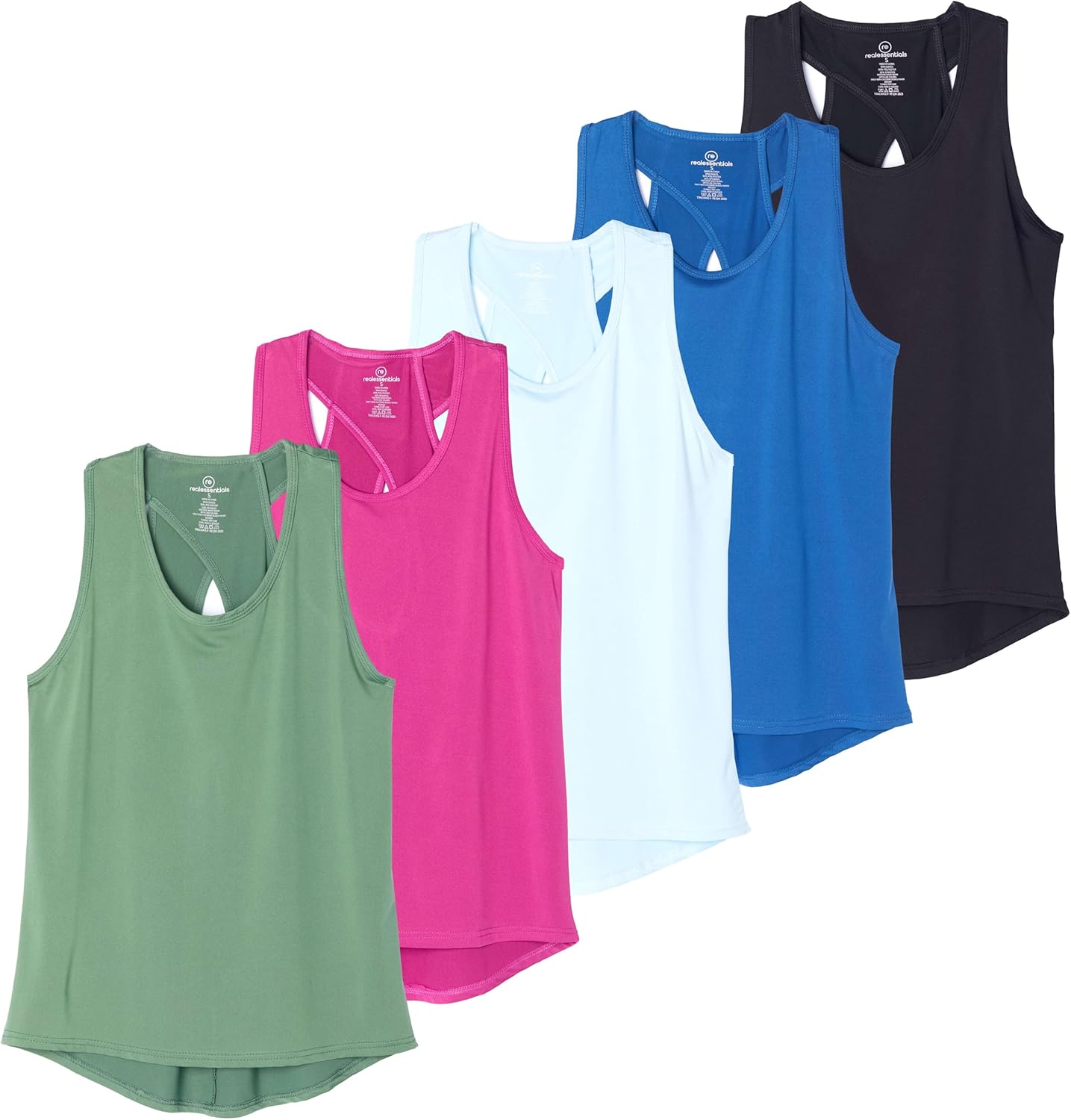 Real Essentials Women's Crossback Keyhole Workout Tank Tops