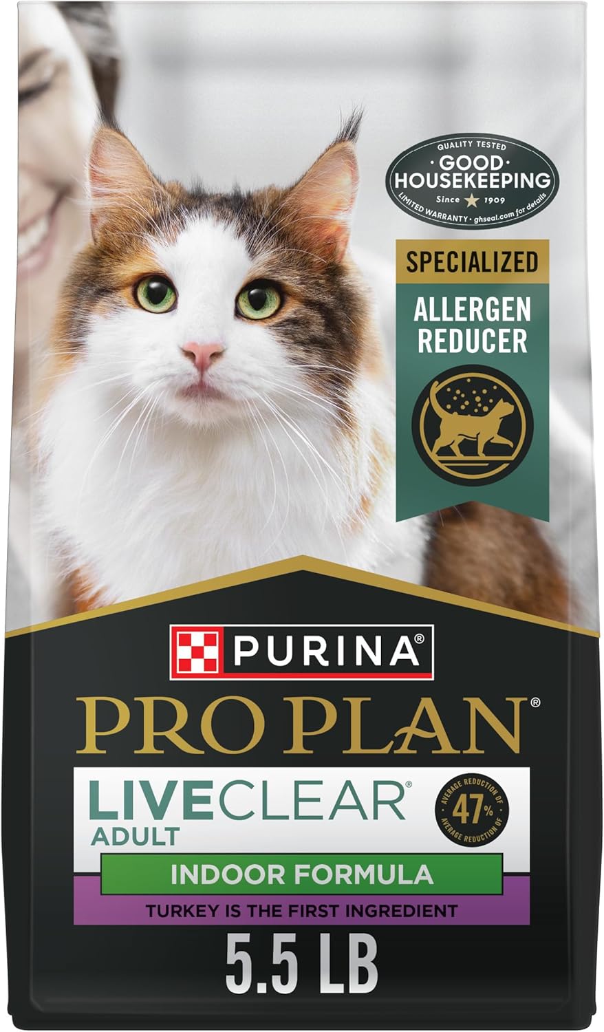 Purina Pro Plan Indoor Cat Food LiveClear Reduces Allergens