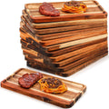 Acacia Wood Serving Tray Set for Charcuterie and Appetizers