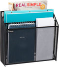 Vertical File Storage Desktop Organizer - 3-Tier Mesh File Holder
