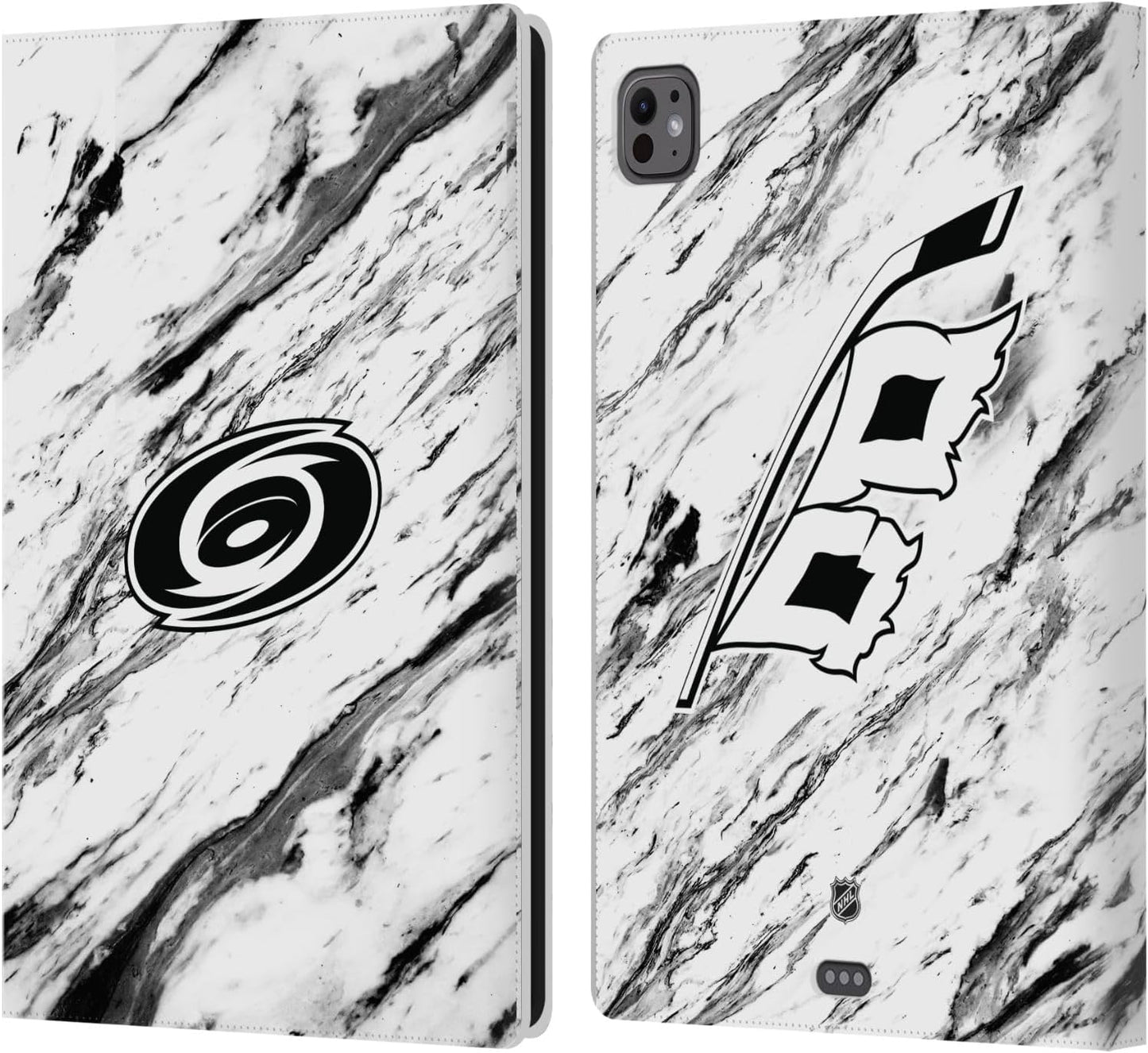 NHL Marble Carolina Hurricanes Leather Wallet Case for iPad Pro