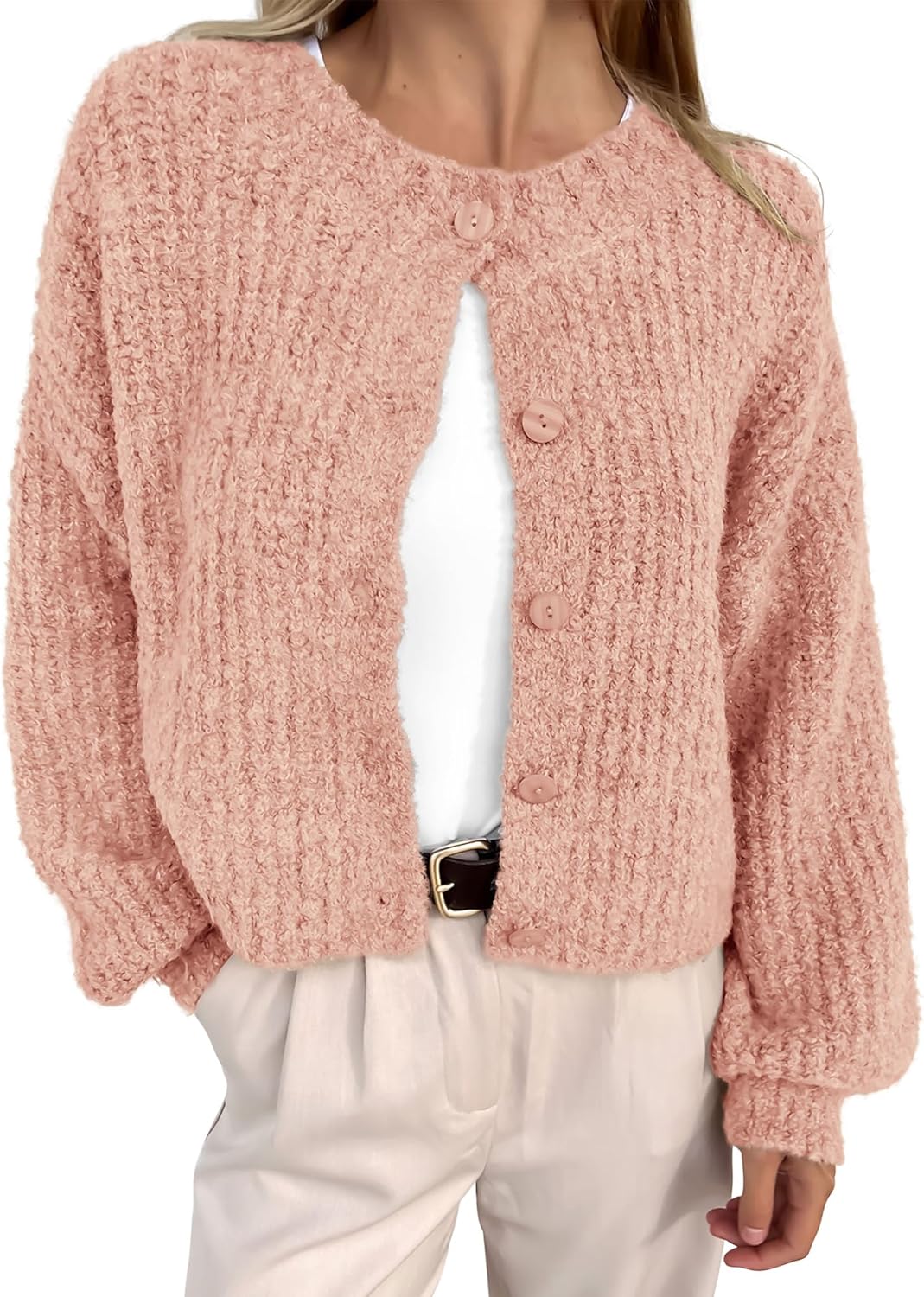BTFBM Cardigan Sweaters for Women - Stylish Chunky Knit Outwear