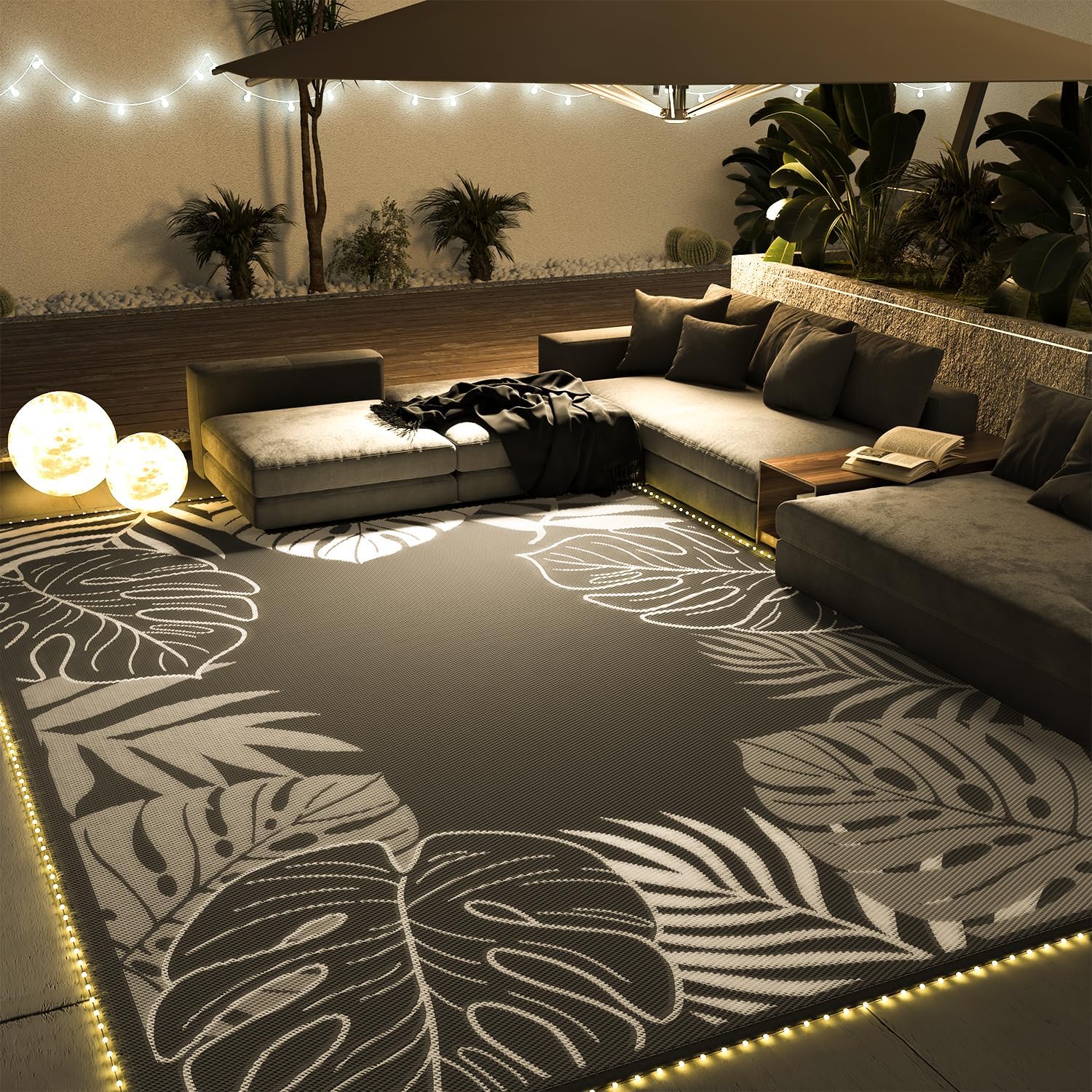 COCOER Tropical Outdoor Rug 6x9 Waterproof Quick Dry Carpet