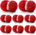 Chunky Yarn for Hand Knitting - 8 Pack Super Bulky Chenille - Big Red