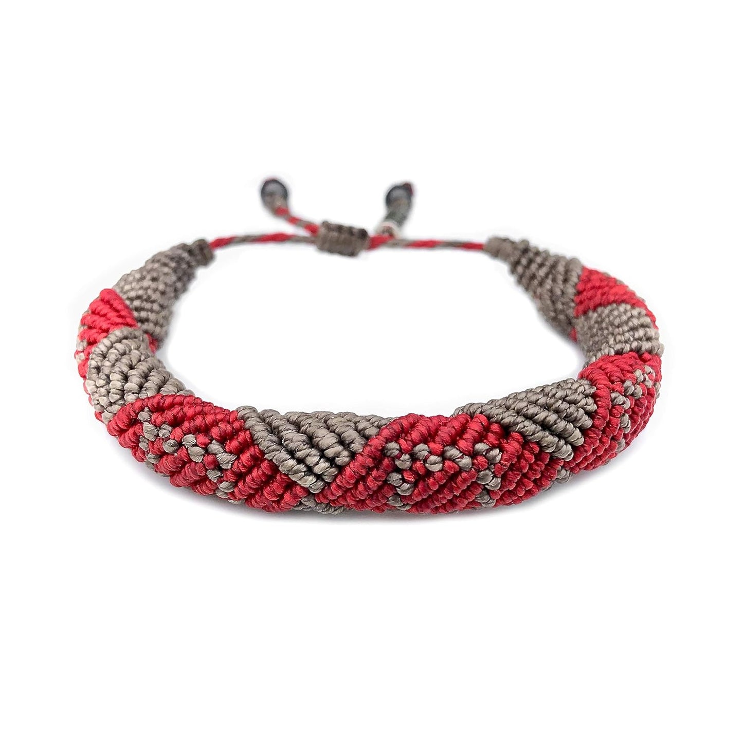 Sailor Rope Bracelet for Men in Red and Tan - Unique Macrame Design