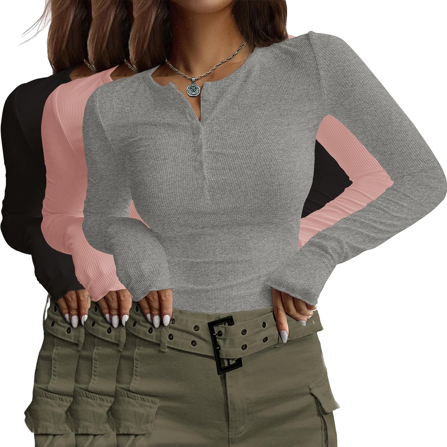 Ekouaer Women's Long Sleeve Shirts for Stylish Comfort and Fit