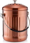 Premium Compost Bin for Kitchen Countertop - Odorless Stainless Steel