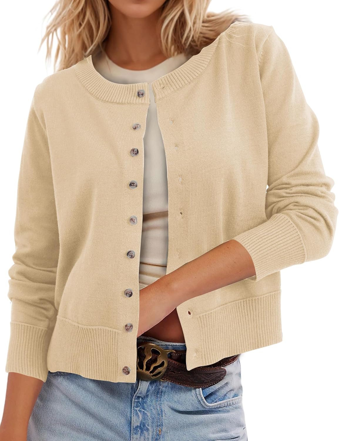 Leopard Cardigan Open Front Button Up Sweaters for Women