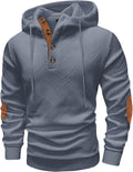 Mens Thermal Pullover Hooded Sweatshirt - Textured Knit Comfort
