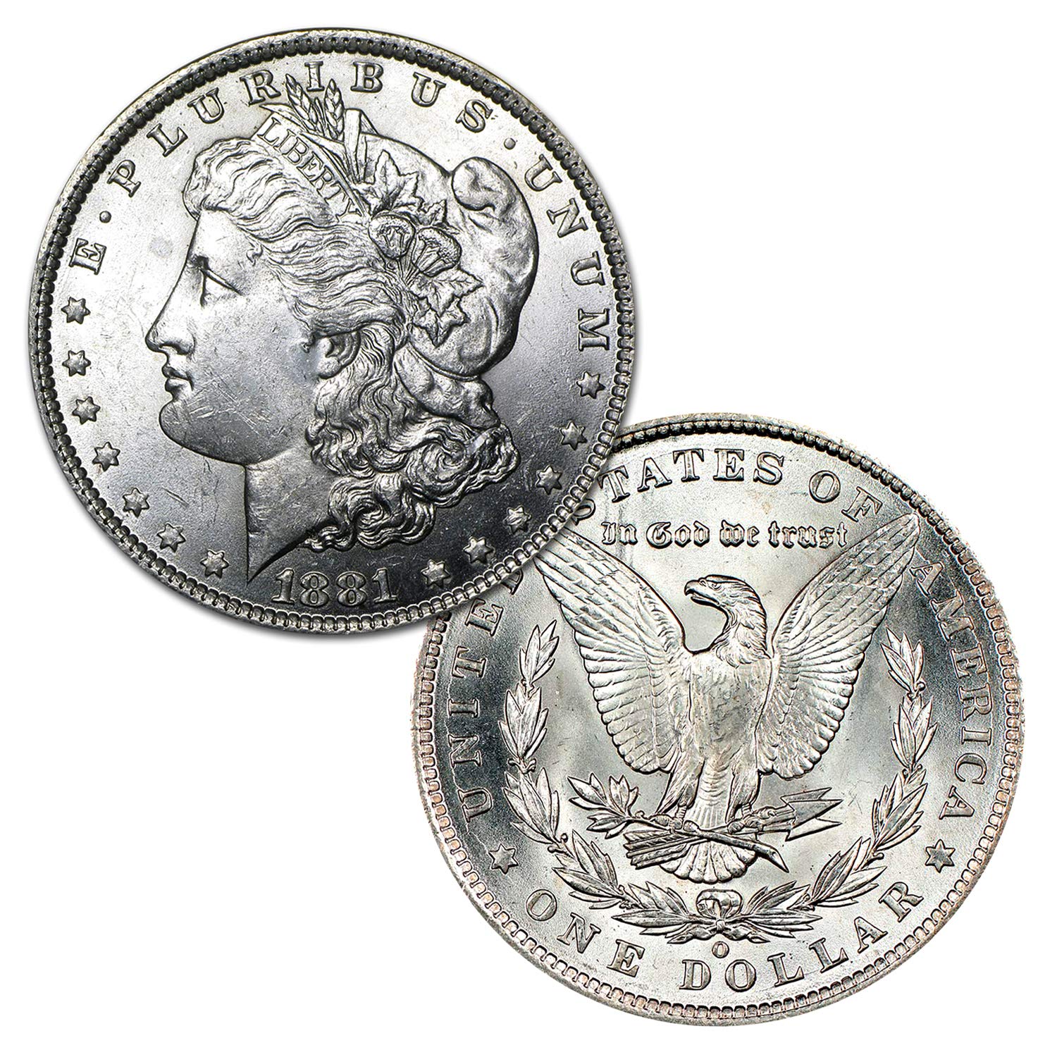 USA 1881 O Morgan Silver Dollar Coin - Brilliant Uncirculated
