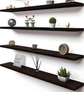 48 Inch Brown Wood Floating Shelves for Wall Rustic Wall Shelf Set