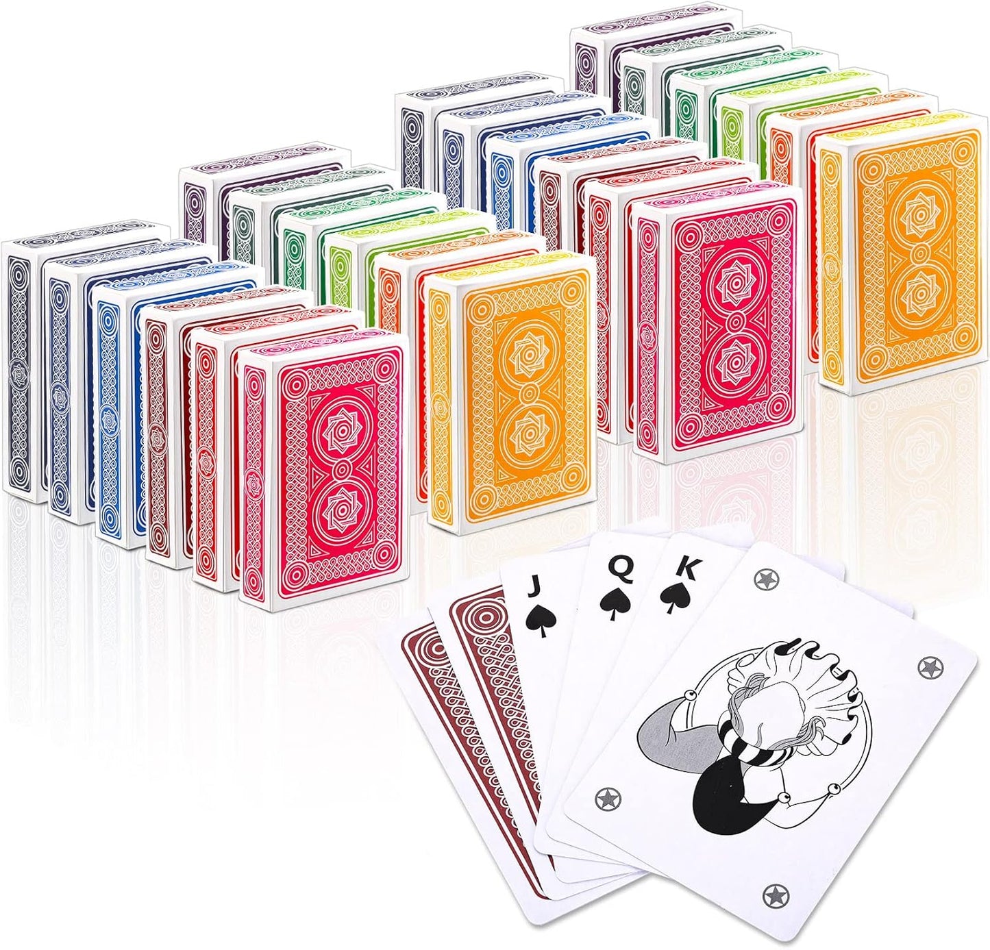 Jumbo Index Playing Cards Set of 24 Vibrant Color Decks