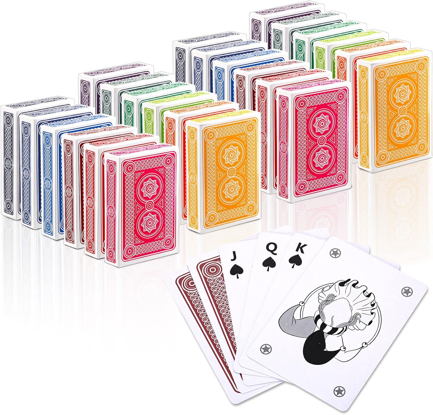 Jumbo Index Playing Cards Set of 24 Vibrant Color Decks