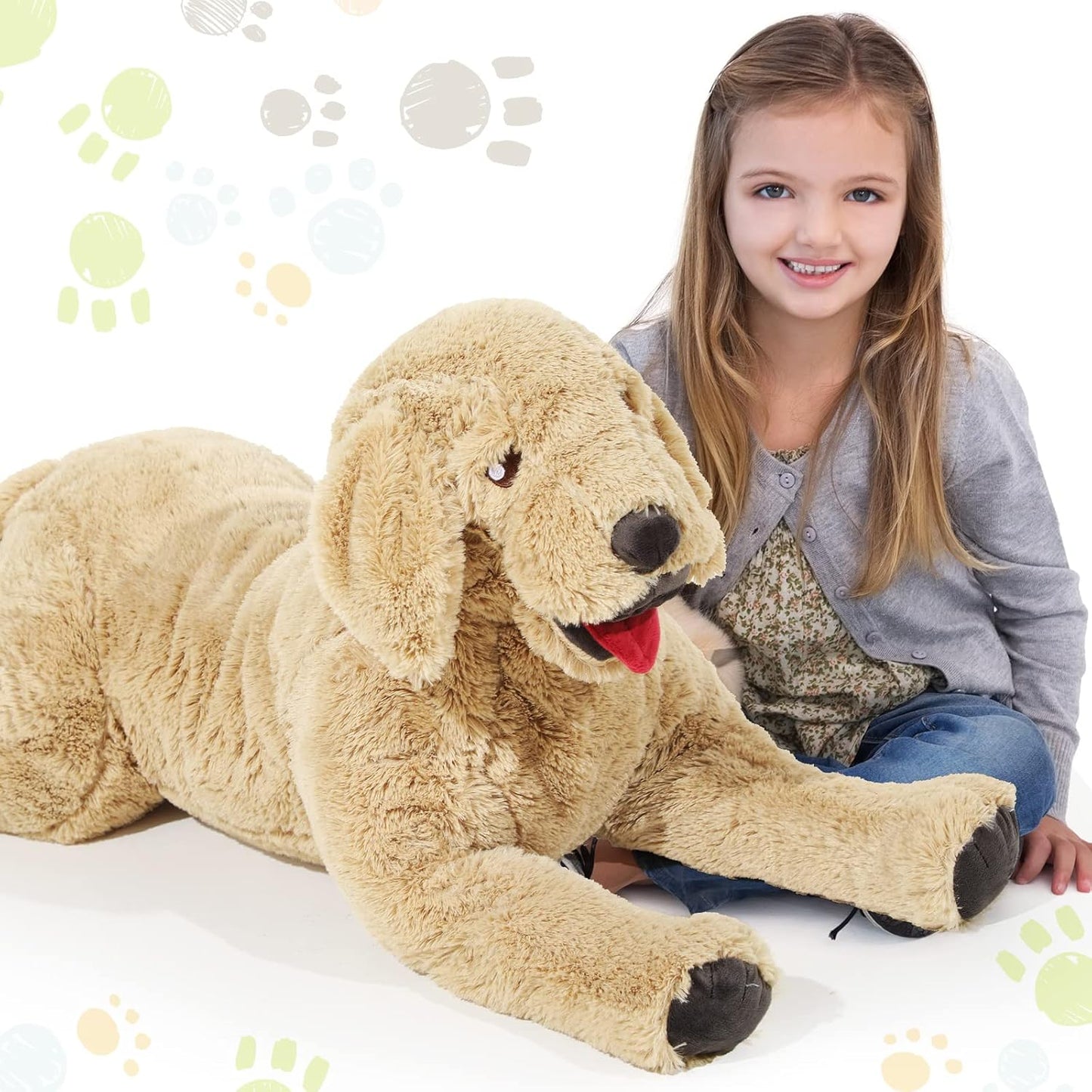 Geosar Dog Stuffed Animals Plush 39.4 Inch Cuddly Toy