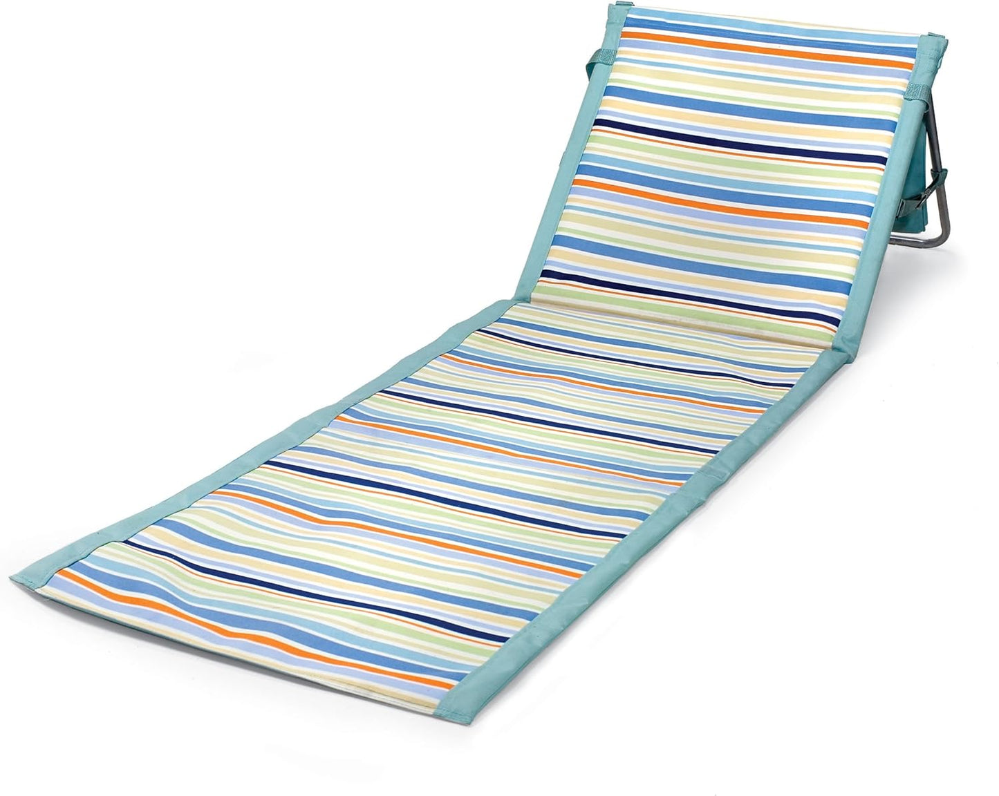 Portable Beach Mat & Chair - Sky Blue Stripe