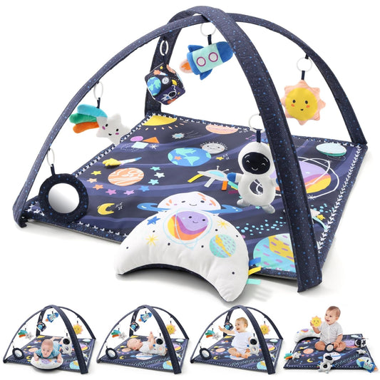 The Peanutshell Baby Play Gym - 7-in-1 Tummy Time Mat & Toys - Soft & Engaging