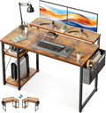 Adjustable Monitor Stand Desk for Home Office - Rustic Brown