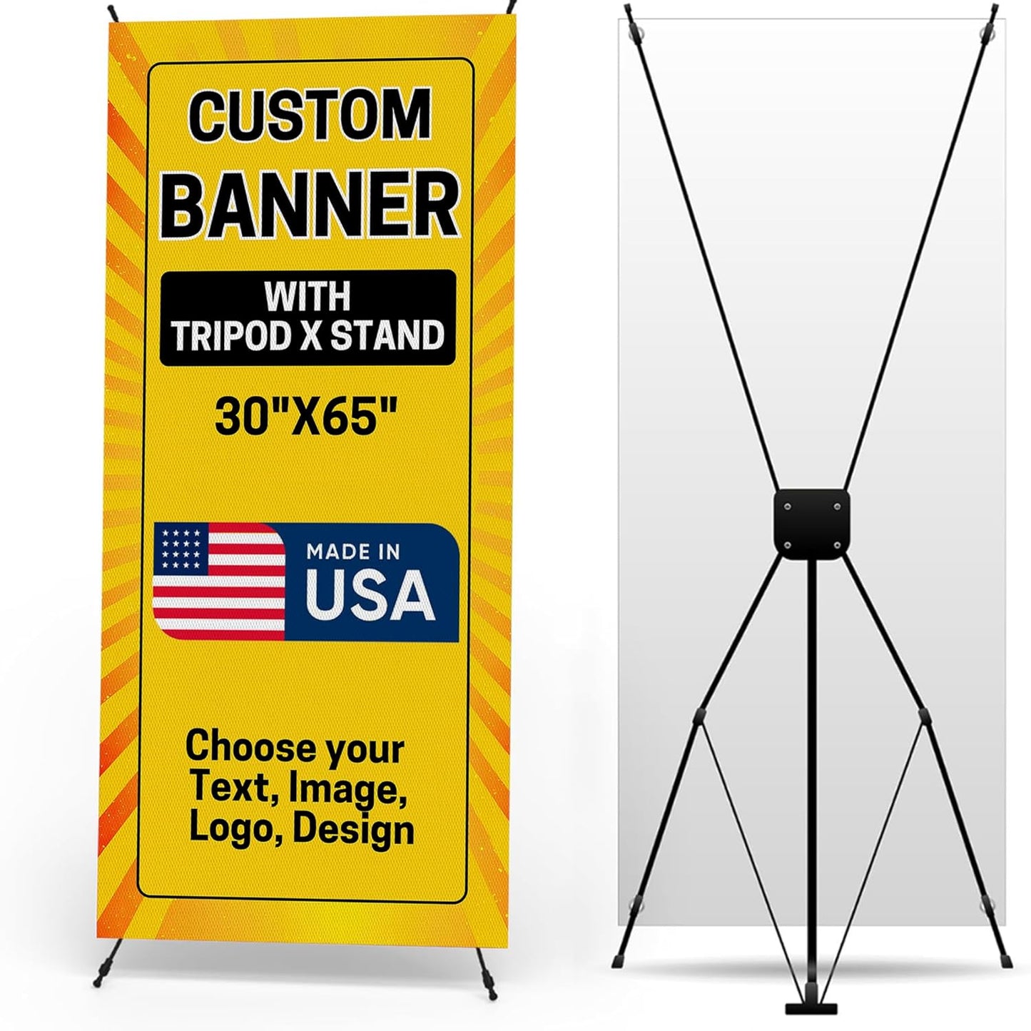 Custom Banner With X Stand For Events, Parties, and Advertising