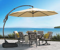 12 ft Sunbrella Cantilever Umbrella in Flax - Offset Patio Shade