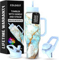 Coldest 46 oz Tumbler with Handle and Straw - Leak Proof Insulated