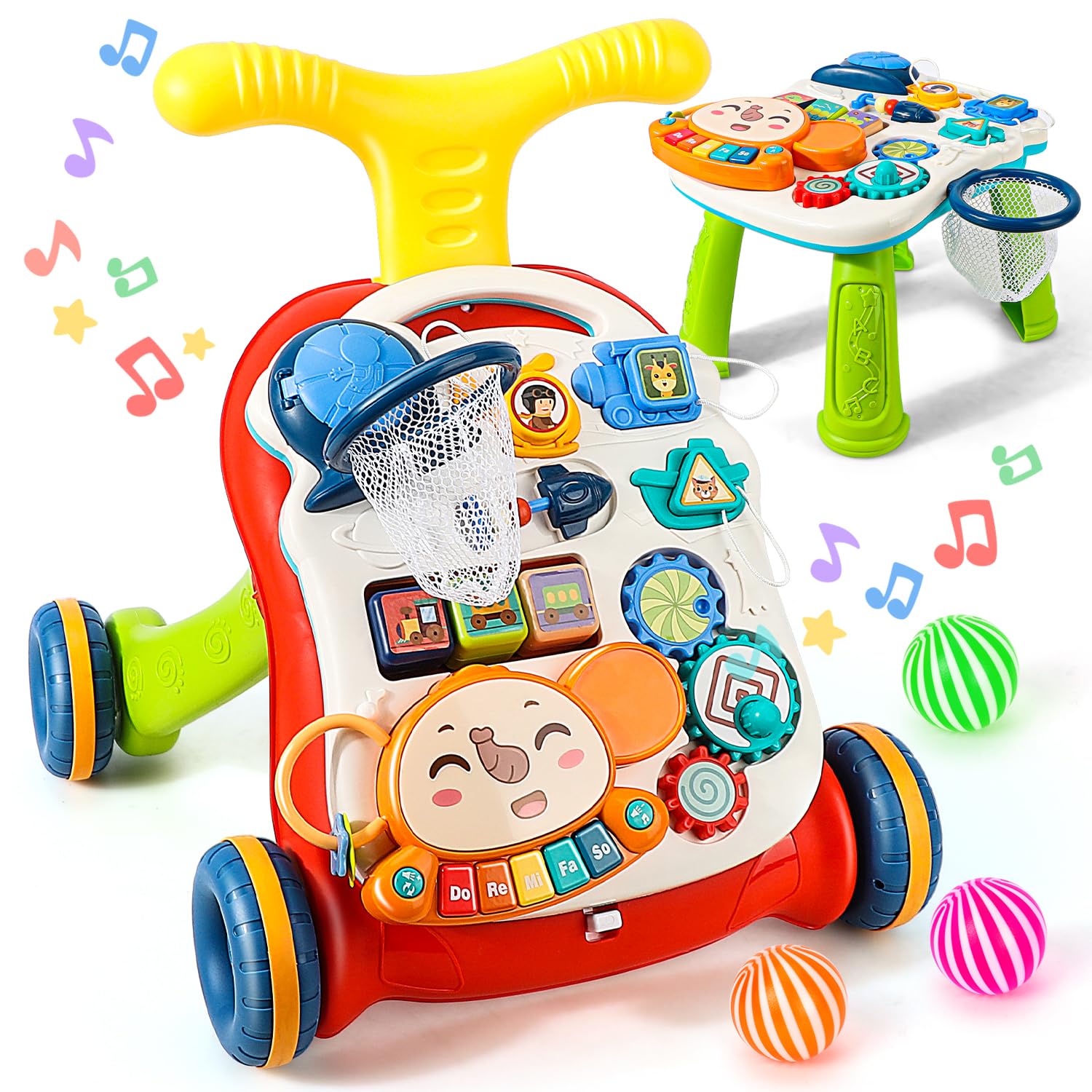3 in 1 Baby Push Walker and Activity Center for Learning Fun