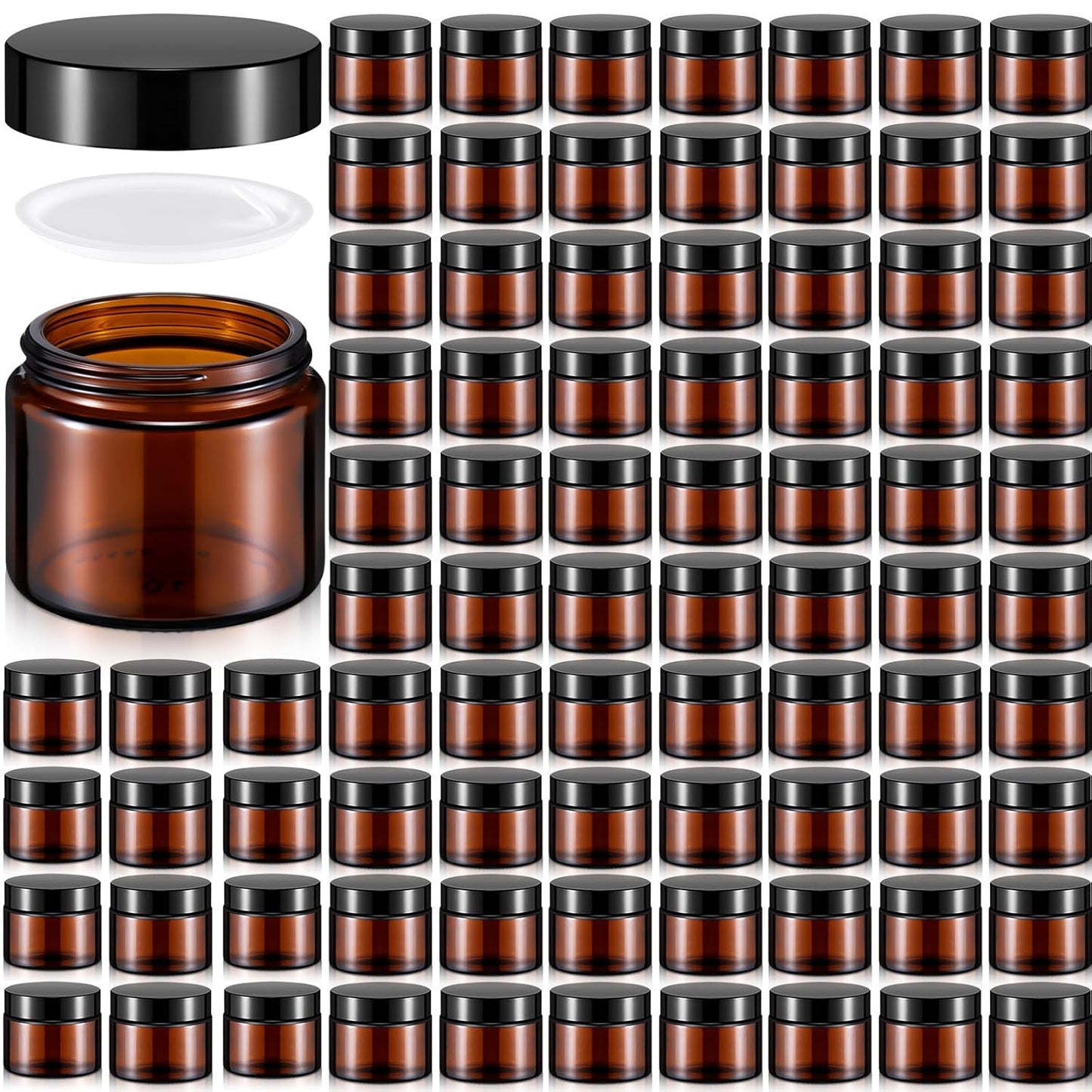 Domensi 72 Pcs 2 oz Glass Jars for Travel and DIY Projects