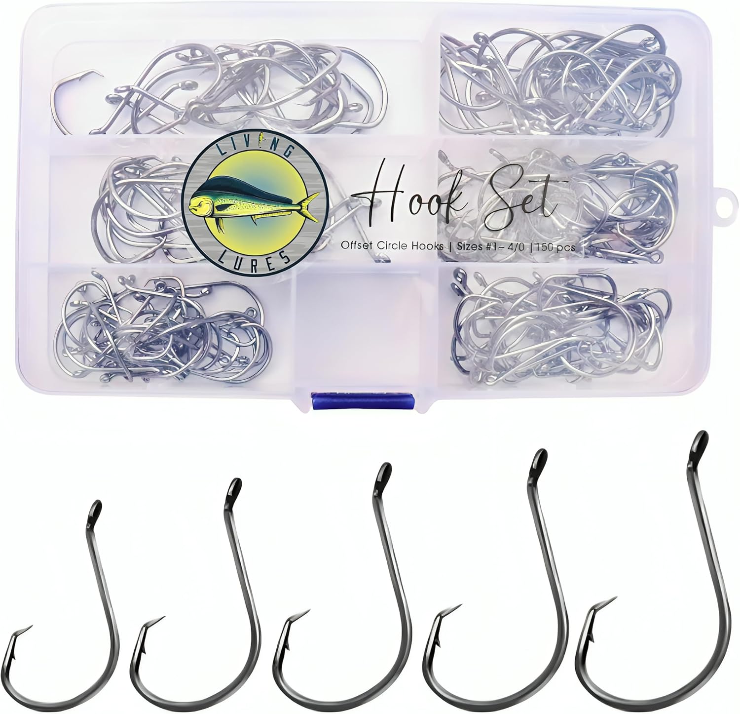 Premium 150PCS Circle Catfish Hooks, 2X Strong High Carbon Steel, Rust Resistant