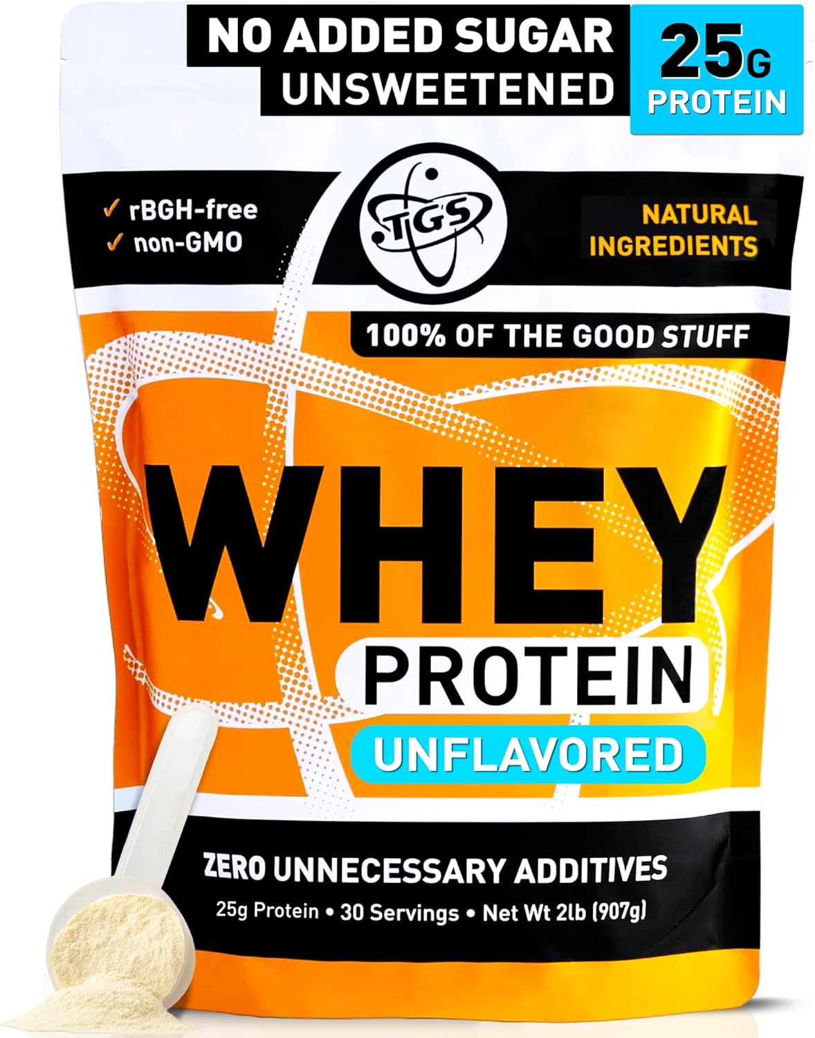 TGS 100% Whey Protein Powder Unflavored for Keto Diets