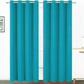 Teal Thermal Blackout Curtains 52 x 95 in - Room Darkening Set