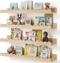 Shario Nursery Book Shelves: Stylish 4-Pack Floating Shelves